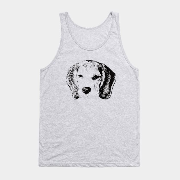 Beagle Puppy Face Design - A Beagle Christmas Gift Tank Top by DoggyStyles